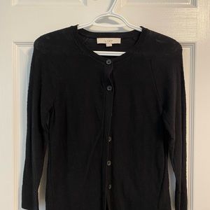 LOFT lightweight black cardigan sweater. Size XS.